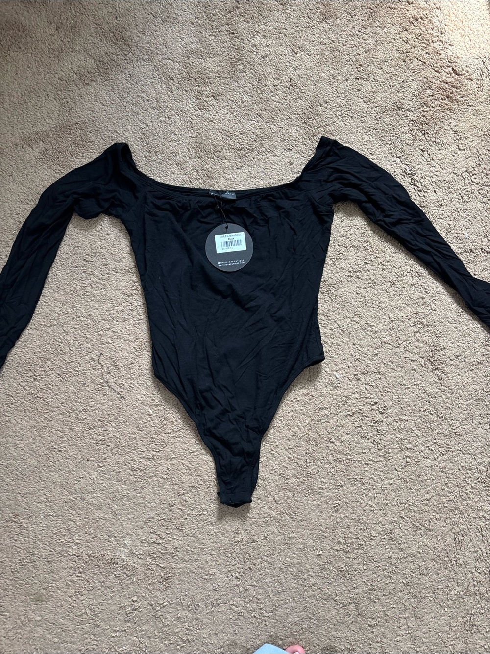 White Fox Boutique Black Long Sleeve Bodysuit